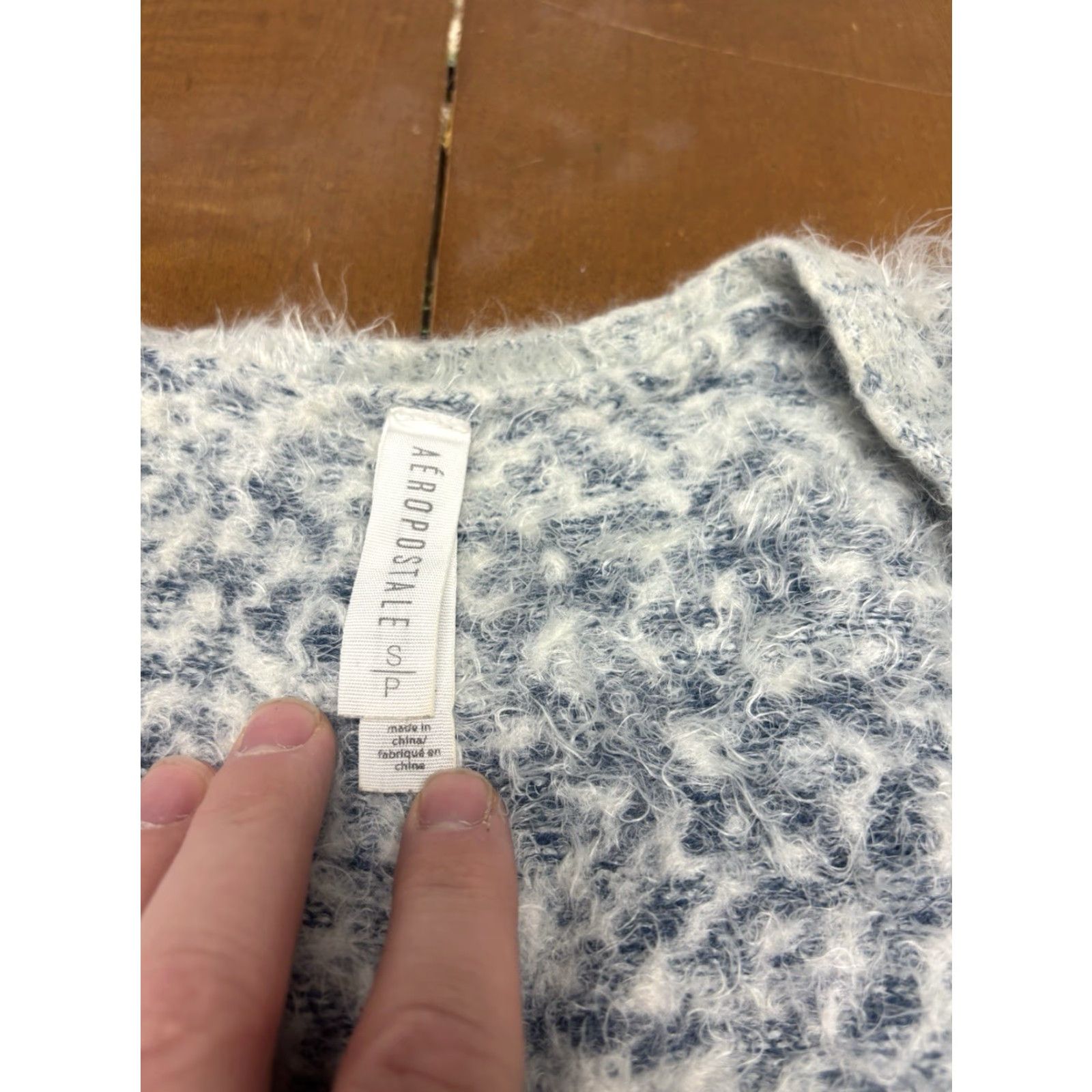 Aeropostale Aeropostale Women's FUZZY S Cardigan Long Sleeve Q4 Smooth Gray Rose Knit Knitwear Sweater Casual Regular S Male? Size S / US 4 / IT 40 - 3 Thumbnail