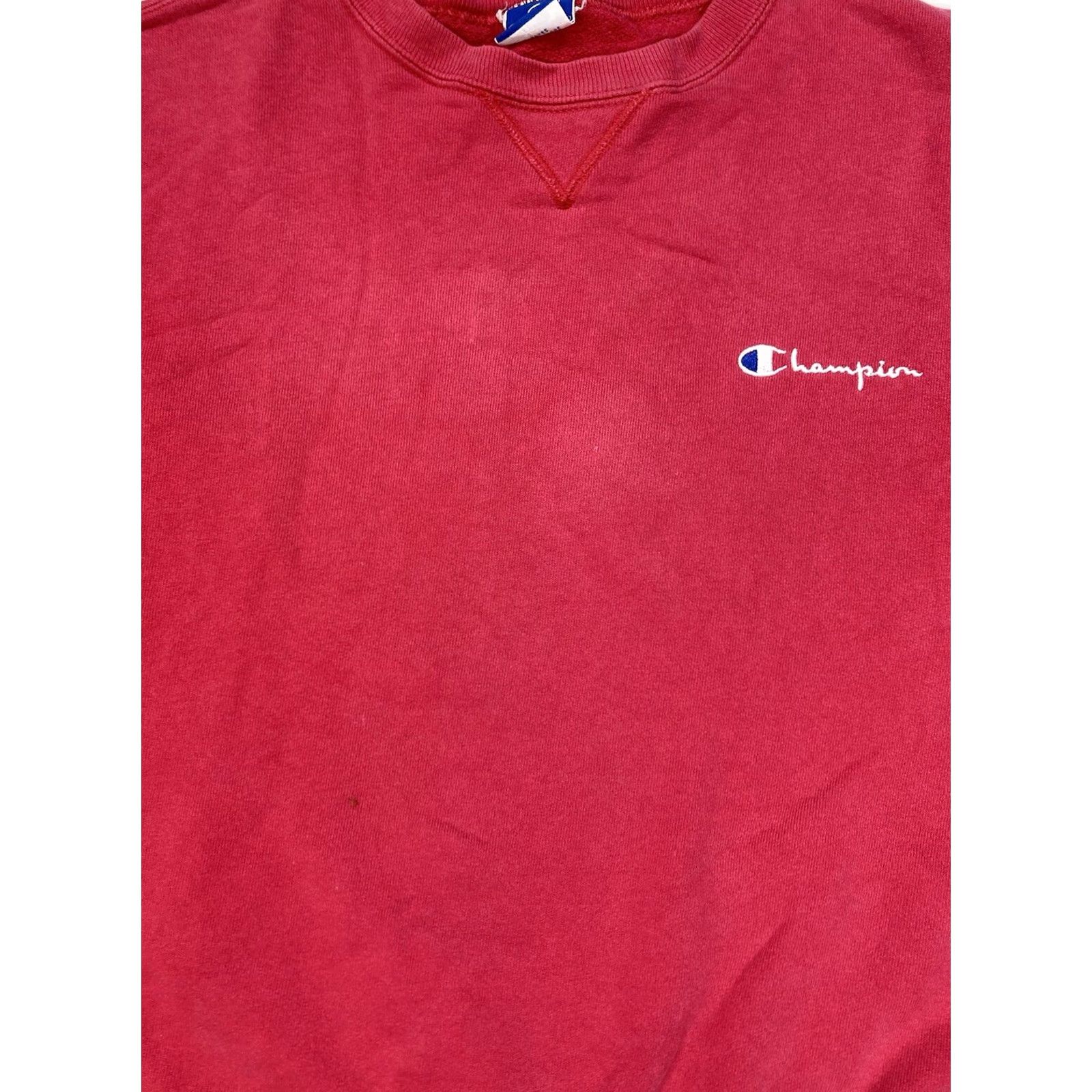 Champion VINTAGE Champion Sweatshirt Men Large L Red 90s Crewneck Logo Embroidered Cotton Pullover Size US L / EU 52-54 / 3 - 2 Thumbnail