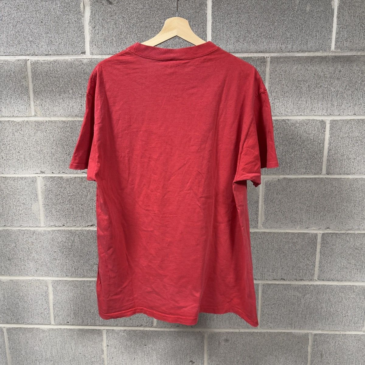 Vintage 90s Sun Faded Thrashed Red Blank Shirt ERD Grunge Chrome Size US XL / EU 56 / 4 - 2 Thumbnail