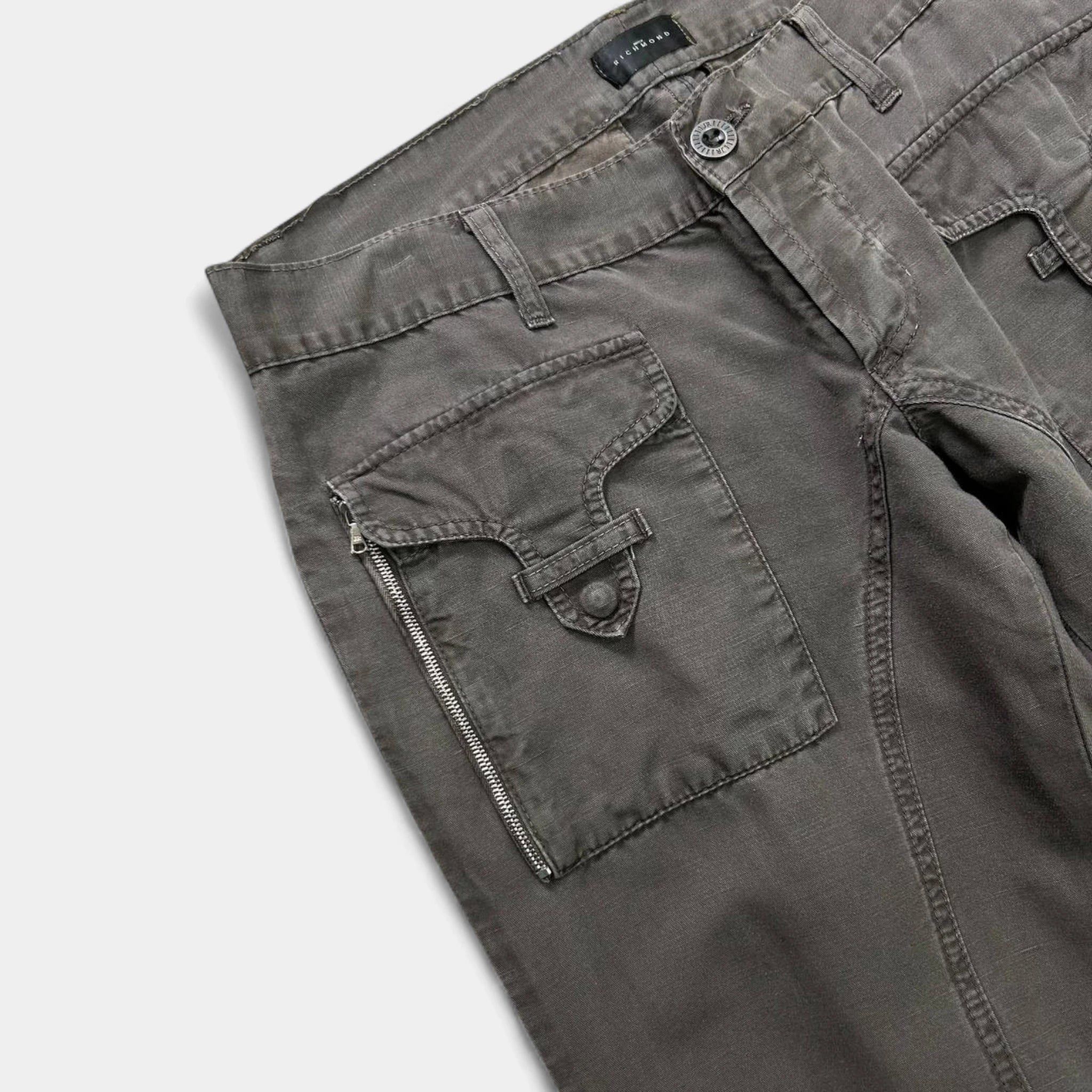 John Richmond Richmond Dark Brown Cargo Pants Size US 33 - 3 Thumbnail