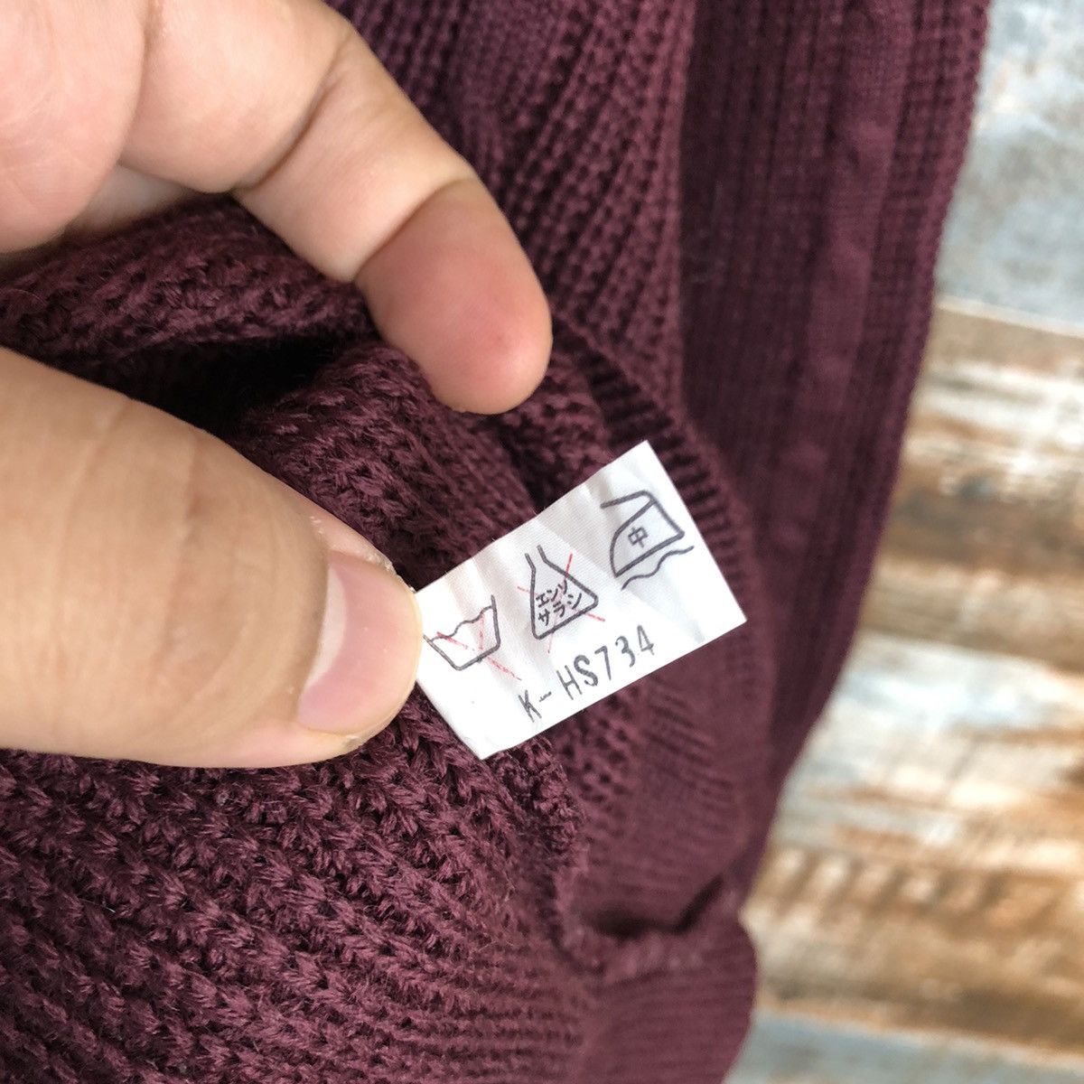 Homespun Knitwear × Japanese Brand Greater Green boro ripped distressed Maroon Knitwear #A1849 Size US M / EU 48-50 / 2 - 12 Thumbnail