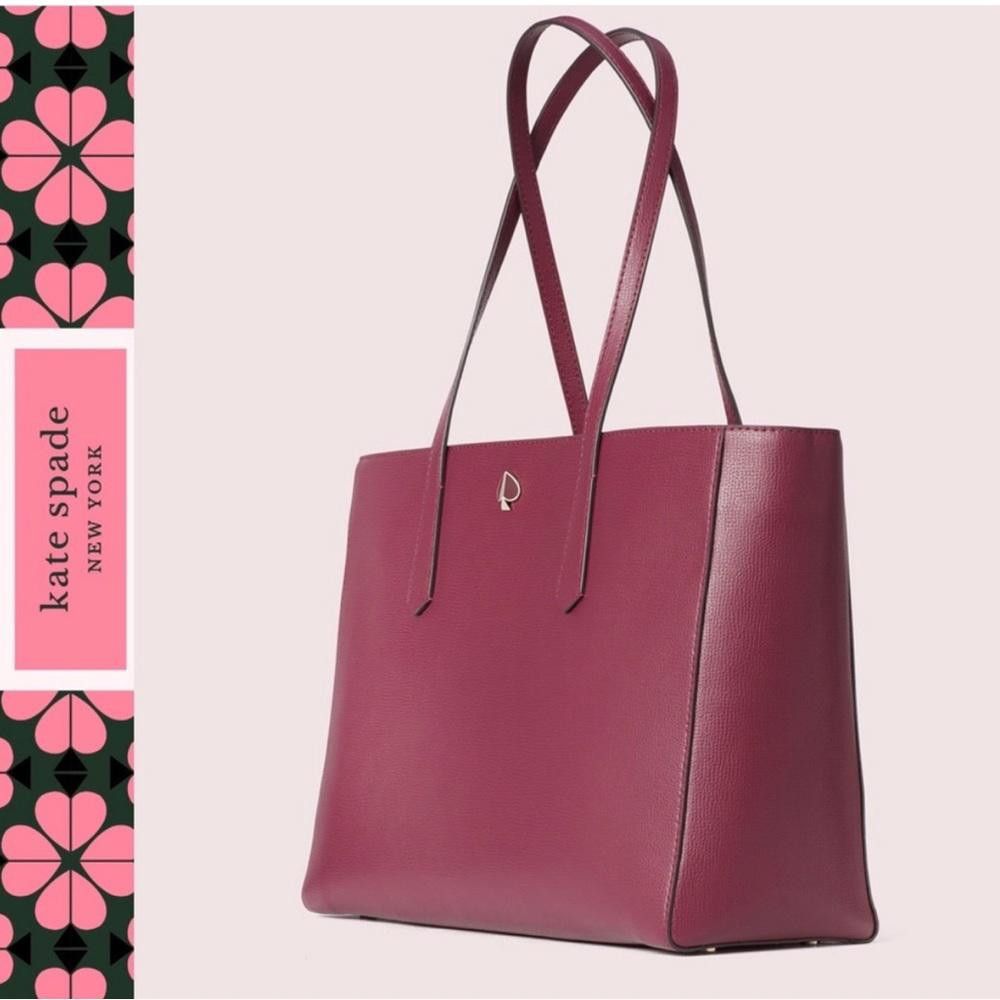 Kate Spade Kate Spade Molly Large Work Leather Tote Handbag Sangria Size ONE SIZE - 2 Thumbnail