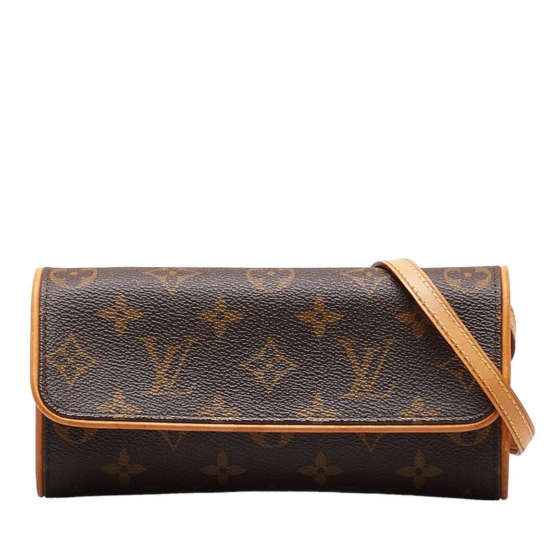 image of Louis Vuitton Monogram Pochette Twin Pm in Brown, Women's
