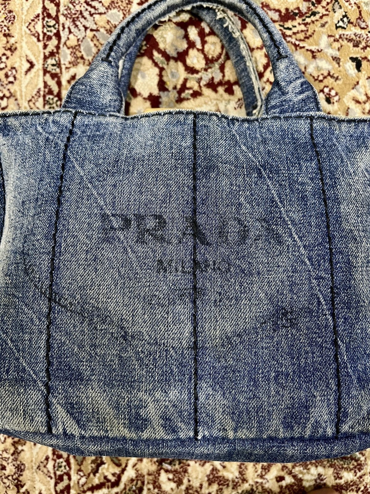 Prada PRADA Canapa Denim Handbag/Tote Size ONE SIZE - 3 Thumbnail