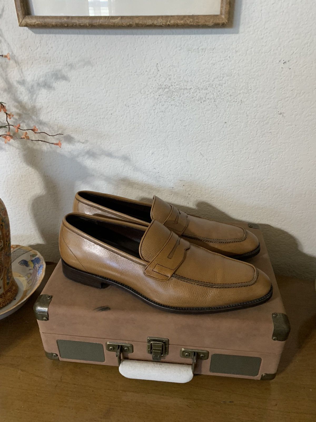 Salvatore Ferragamo Mardok Noce 5484 Pebble Grain calf dress loafers Size US 10 / EU 43 - 4 Thumbnail