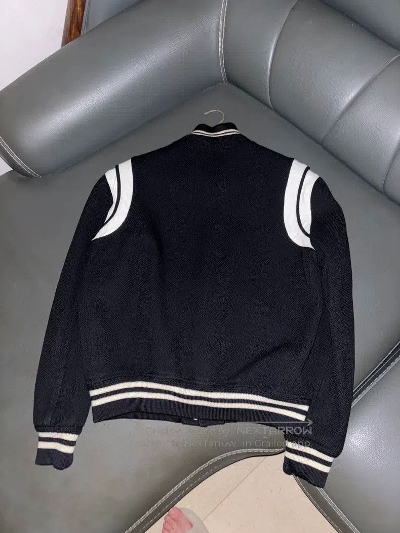 Saint Laurent Paris Saint Laurent Paris Black and White Baseball Jacket Size US M / EU 48-50 / 2 - 2 Thumbnail