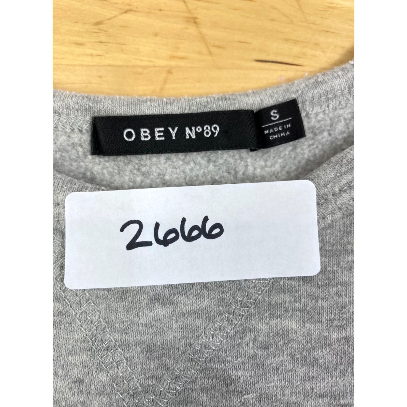 Obey OBEY Sweater Womens S Pullover Crew Neck Long Sleeve Gray Distress Logo Unicorn Lipstick Skateboard Pattern Solid Vintage? No. Size S / US 4 / IT 40 - 3 Thumbnail