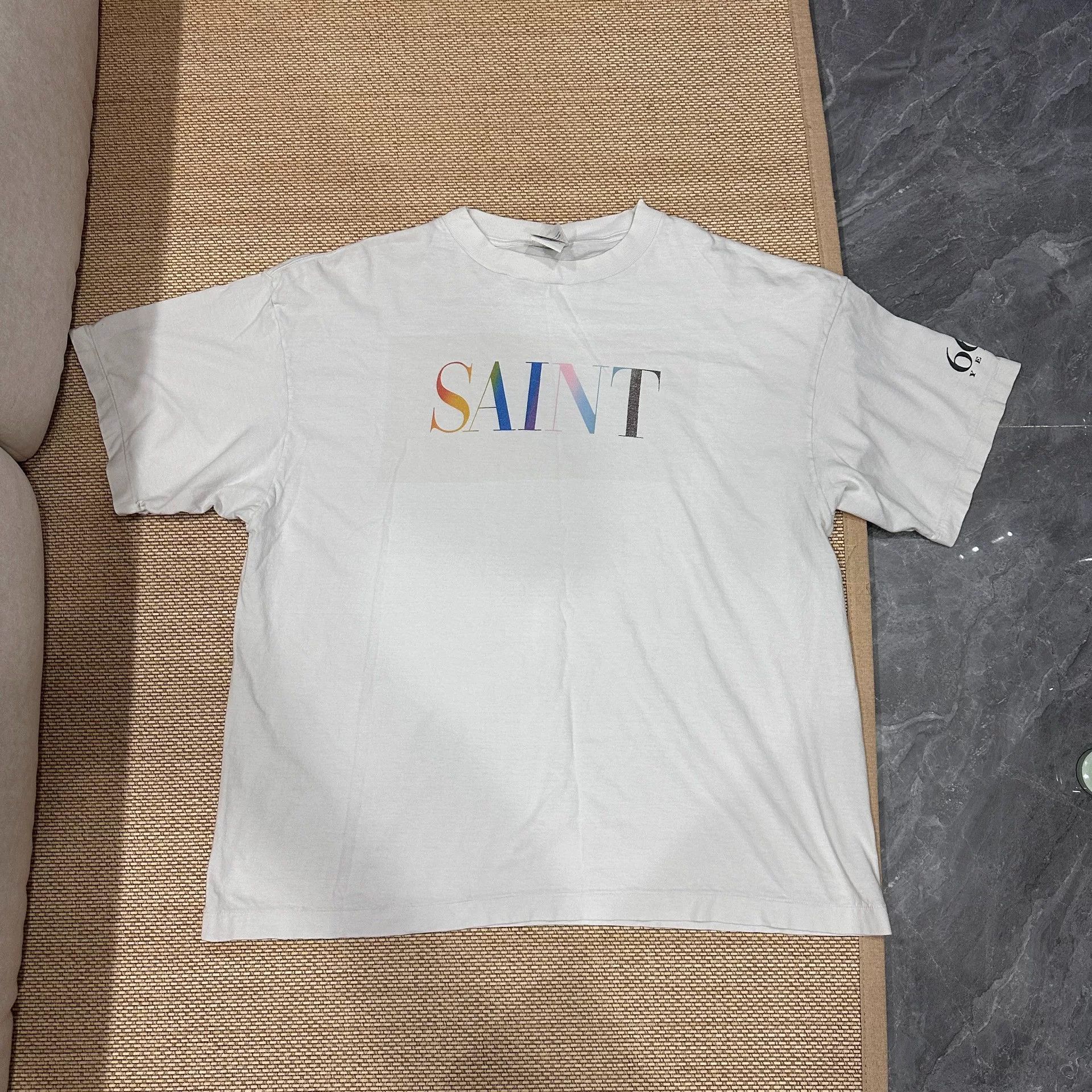 Saint Michael Rainbow Logo Print T-Shirt | Grailed