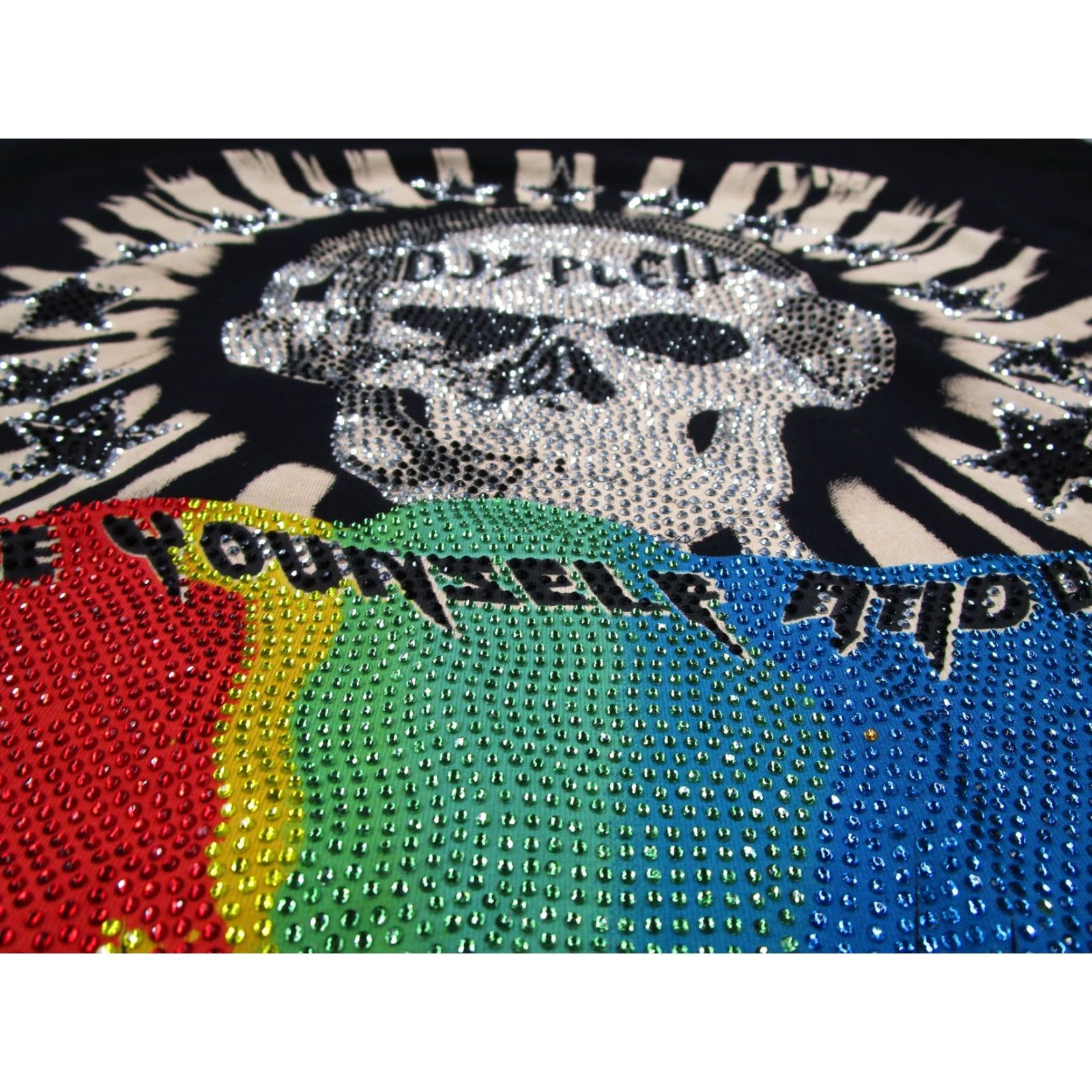 Philipp Plein PHILIPP PLEIN Shirt Mens 2XL Black Skull DJ Plein Short Sleeve Rhinestone Crew Neck T-Shirt - 100% Cotton • Made in Italy - Vintage: No - Regular Fit Size US XXL / EU 58 / 5 - 4 Thumbnail