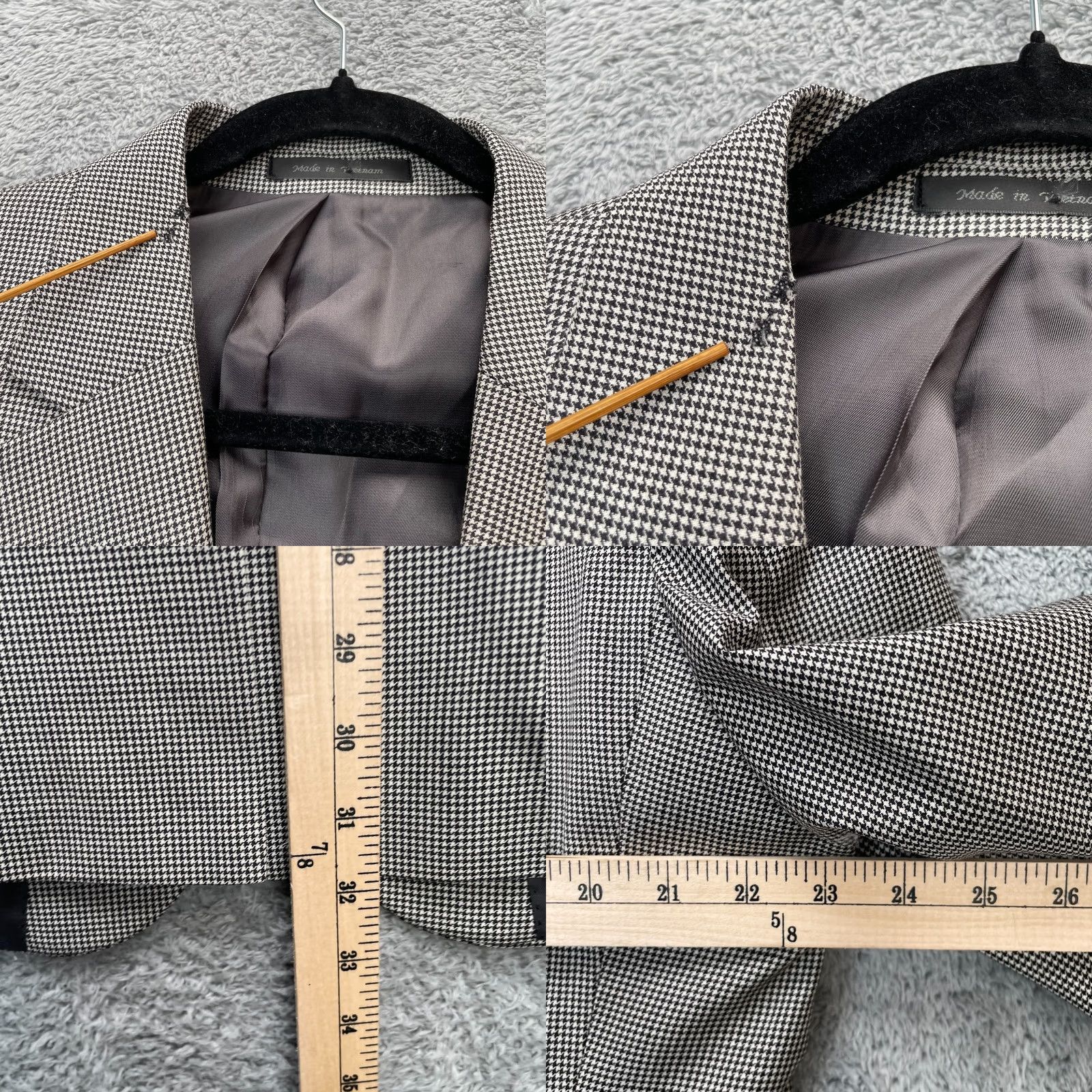 Ralph Lauren Lauren Ralph Lauren Gray Houndstooth Blazer Coat Mens 44R Single Breasted Size 44R - 8 Thumbnail