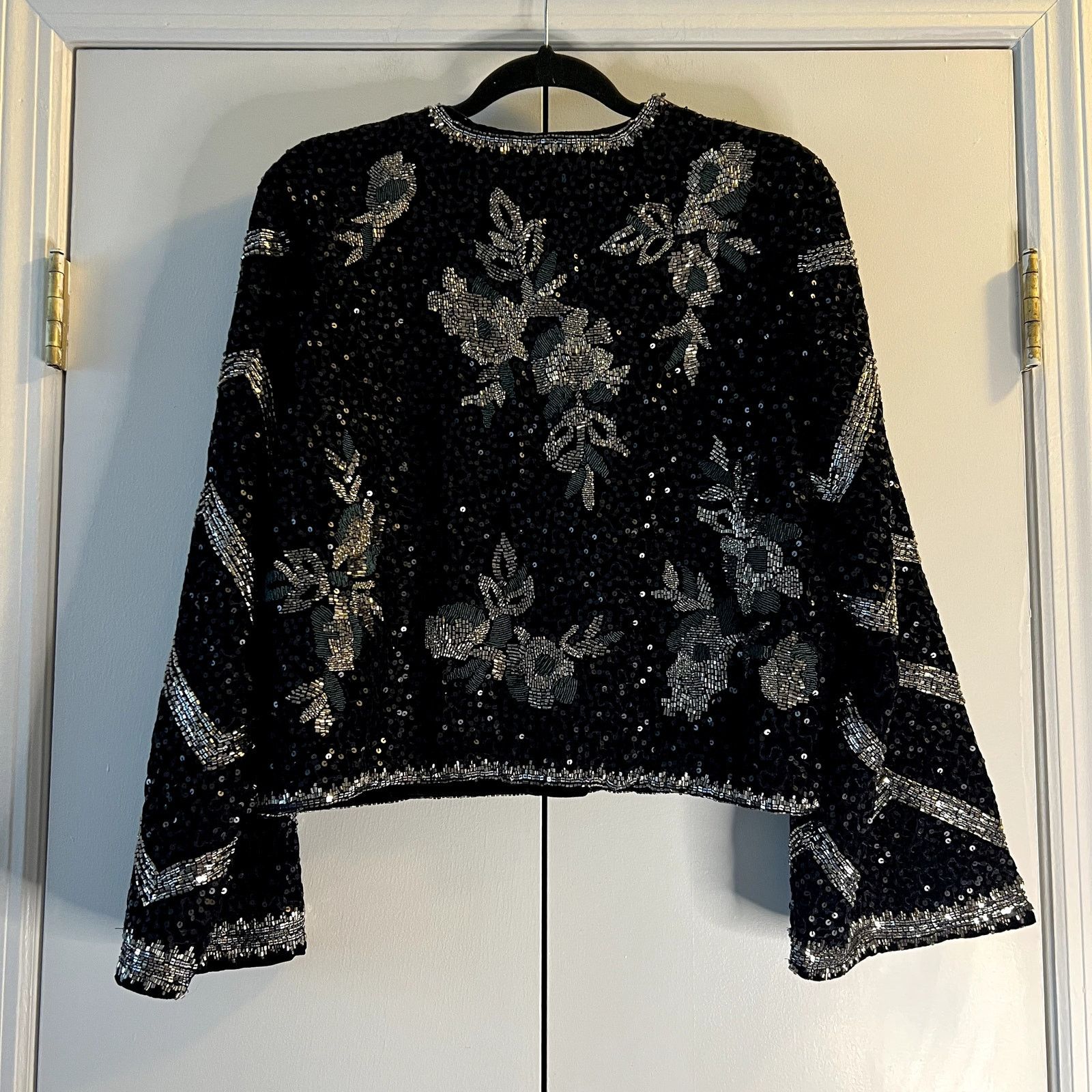 Zara Zara limited edition beaded and sequin embroidered navy Size L / US 10 / IT 46 - 10 Thumbnail