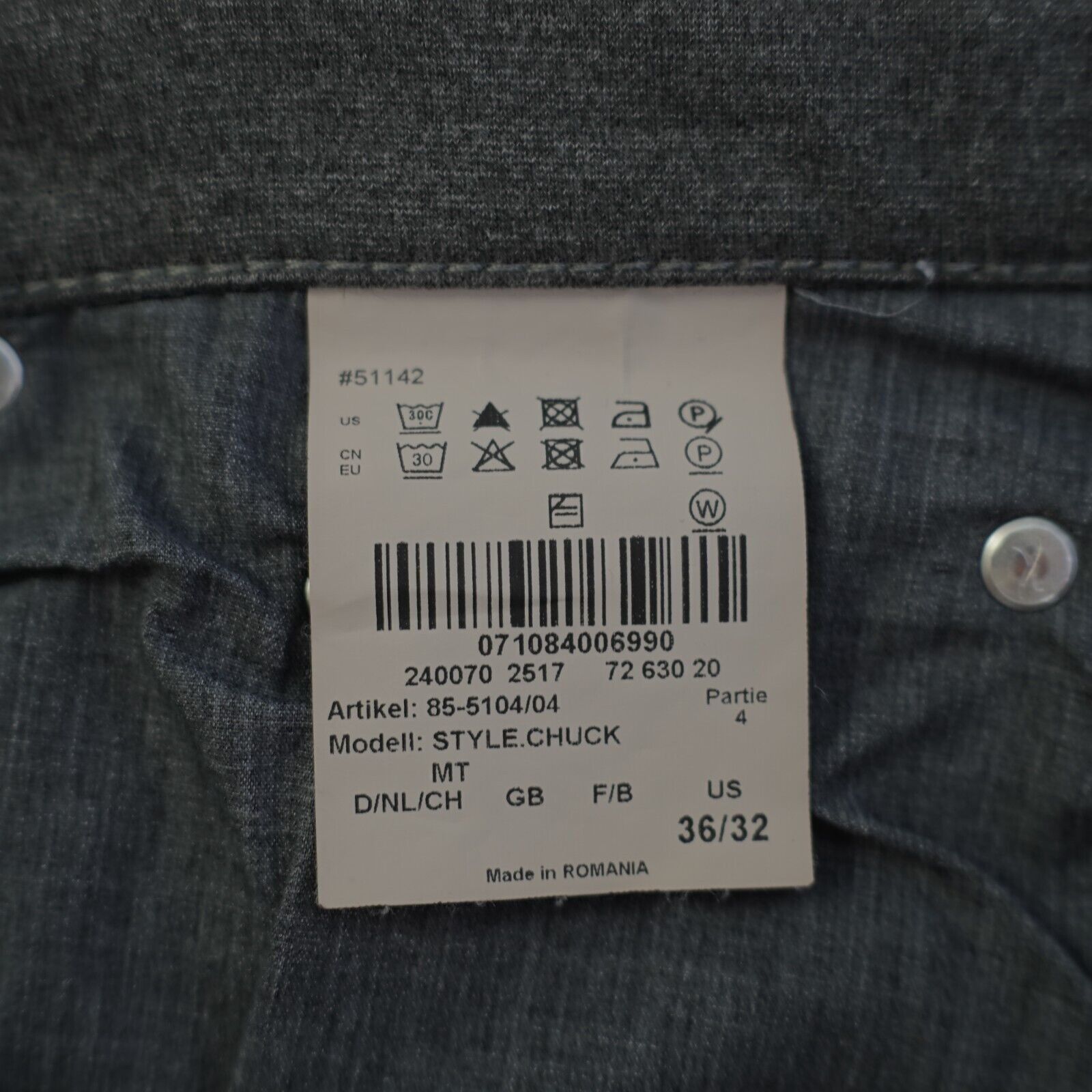 BRAX Brax Chuck Modern Fit Gray Soft Flannel Like Jeans 37/29 Mid Size US 37 - 7 Thumbnail
