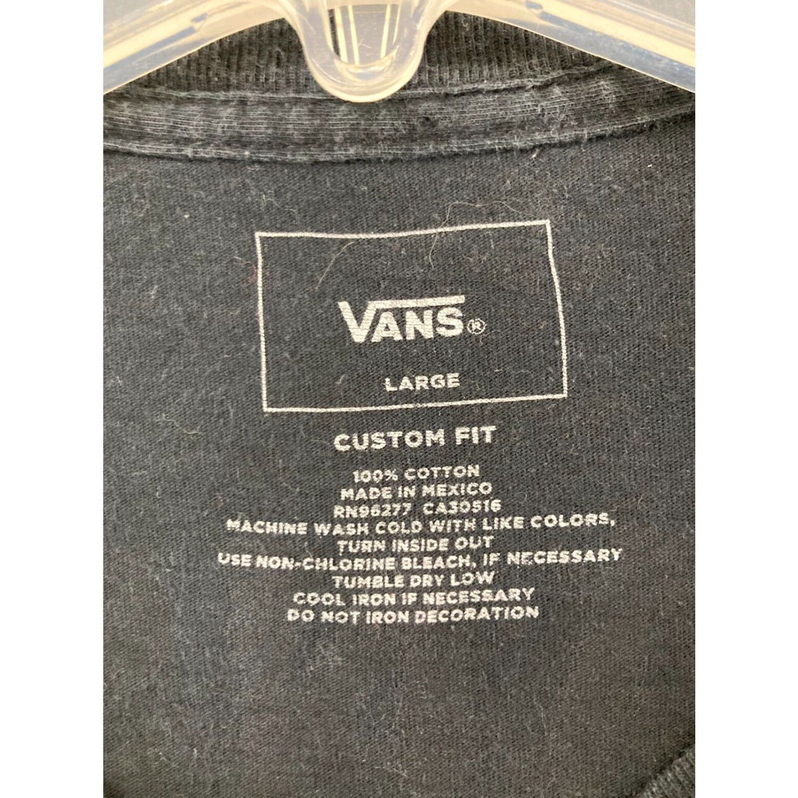 Vans Vans Mens T-Shirt Large Black Graphic Print 90s Hipster Skating Classic Fit Cotton Size US L / EU 52-54 / 3 - 5 Thumbnail
