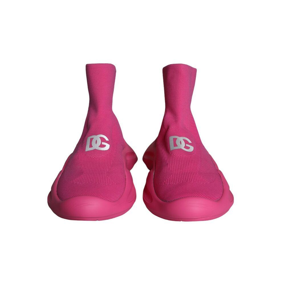 Dolce & Gabbana Dolce & Gabbana Pink Logo Print Slip On Socks Sneakers Shoes Size US 11 / EU 44 - 2 Thumbnail