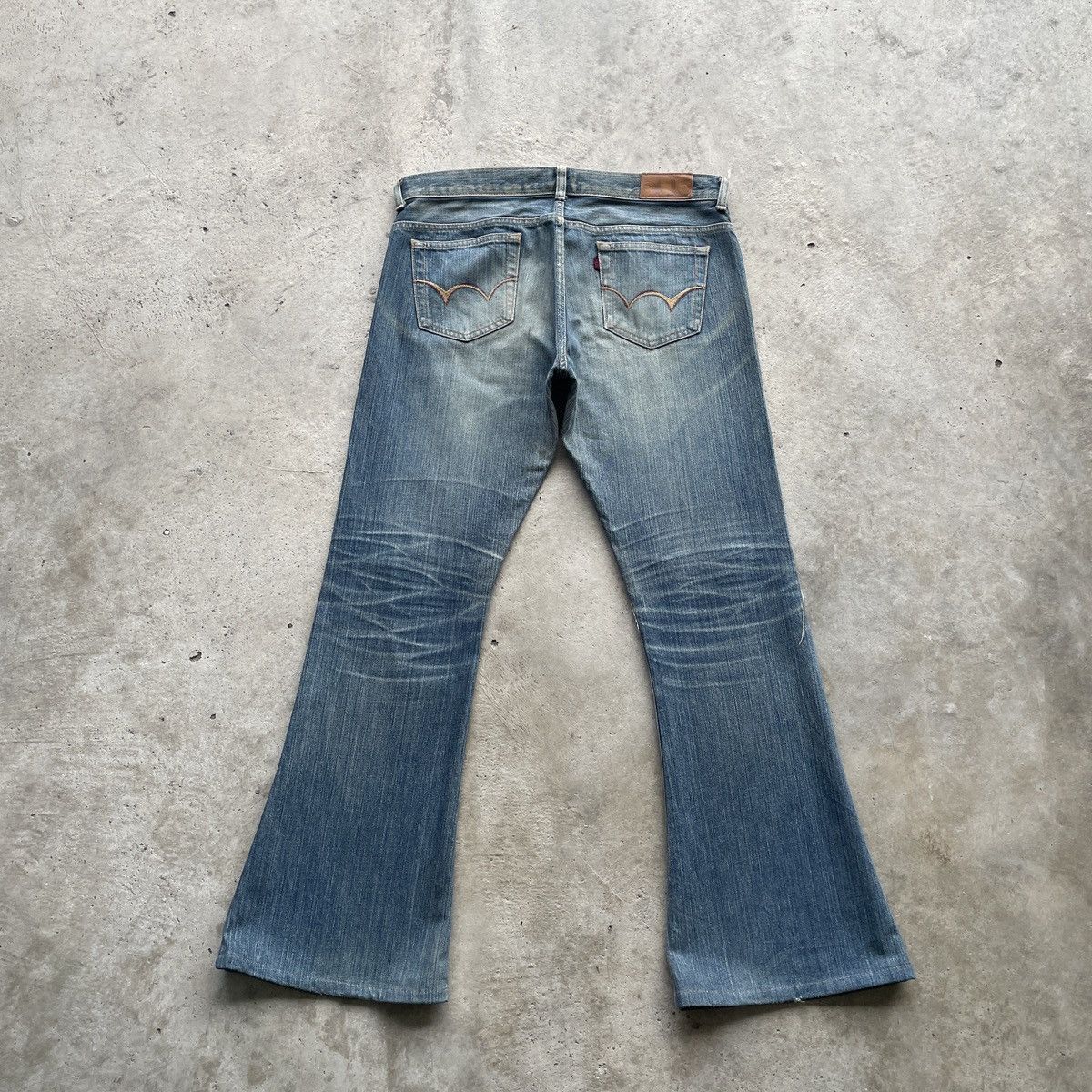 Japanese Brand Vintage Edwin Rusty Women Jeans FLARE Distressed Faded Pants Size 32" / US 10 / IT 46 - 2 Thumbnail