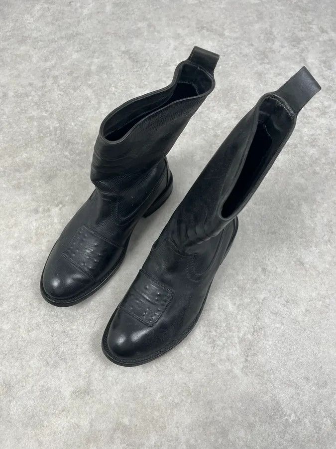 Marithe + Francois Girbaud Marithé + François Girbaud Black Leather Padded Biker Boots Size US 9 / EU 42 - 6 Thumbnail