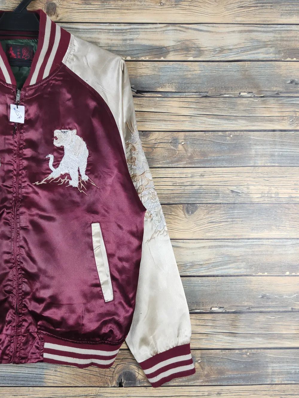 Japanese Brand DL Japan vintage Maroon Dragon tiger varsity Jackets #W1627 Size US L / EU 52-54 / 3 - 15 Thumbnail