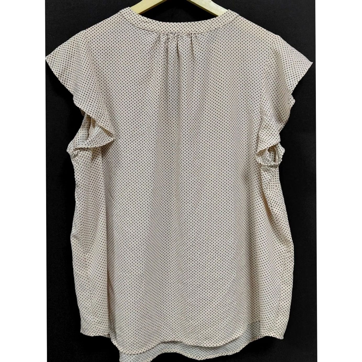 Adrianna Papell ADRIANNA PAPELL Polka Dot Blouse Beige Women Knit Short Sleeve Size 1X Size XL / US 12-14 / IT 48-50 - 2 Thumbnail
