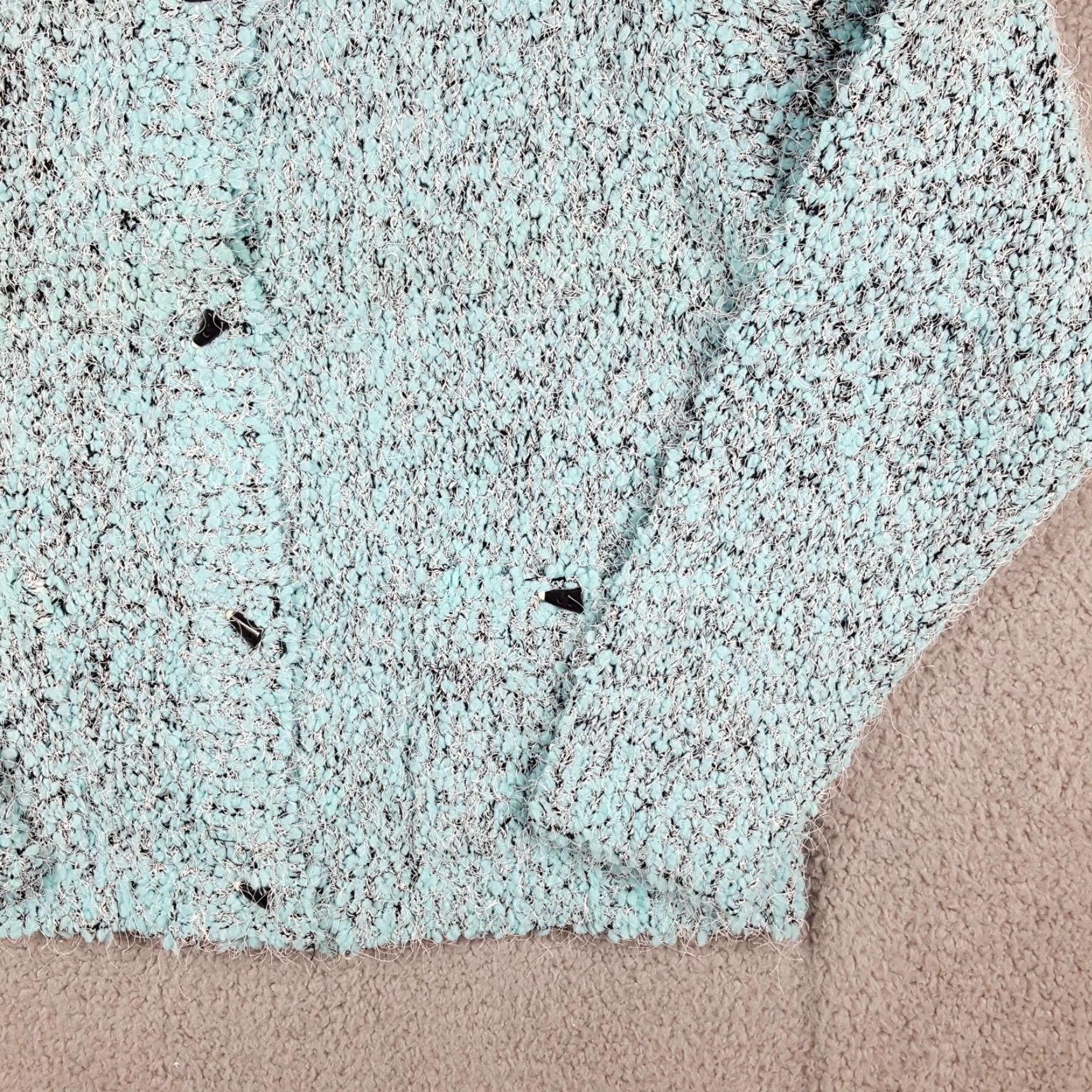Vintage Light Blue Fuzzy Sherpa Fleece Cardigan Women's Medium Knit Boho Preppy Sweater Size M / US 6-8 / IT 42-44 - 3 Thumbnail