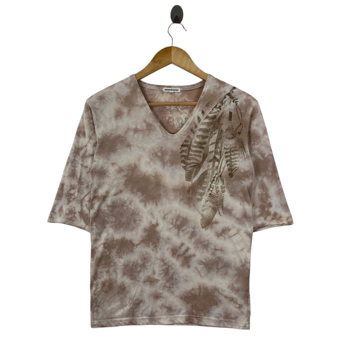 semanticdesign SEMANTIC DESIGN Tie Dye V-Neck Wording Punk Tshirt Size US S / EU 44-46 / 1 - 1 Thumbnail