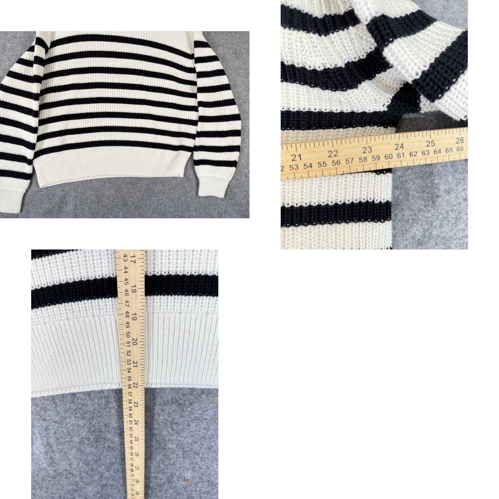 Gap GAP Pullover Sweater Womens XL Ivory Black Knit Striped Crewneck Long Sleeve NWT Size XL / US 12-14 / IT 48-50 - 9 Thumbnail