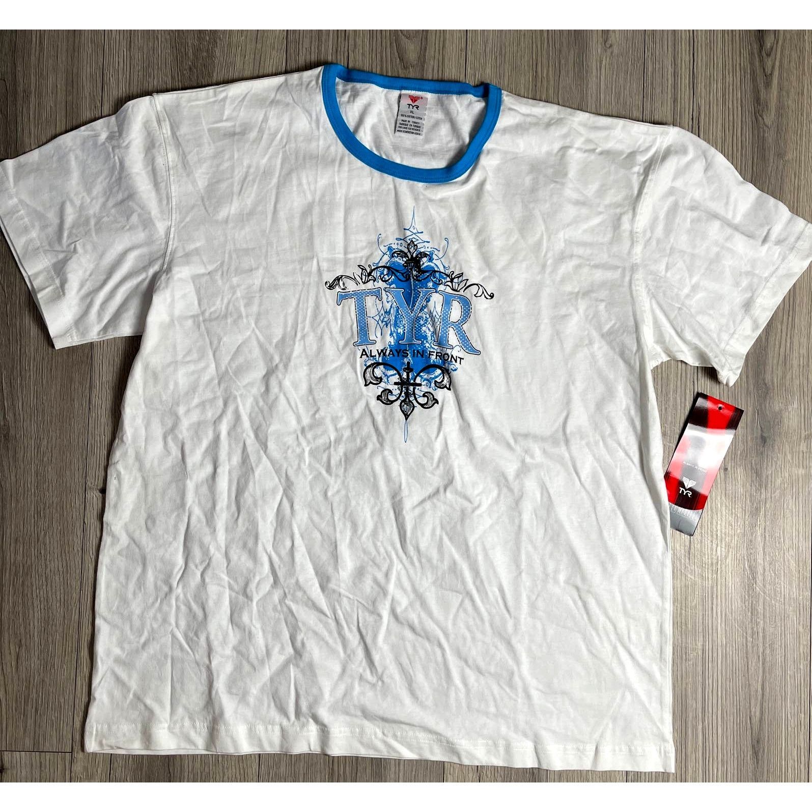 Other TYR Men ALWAYS IN FRONT Tshirt Tee Short Sleeve White XL $40 Size US XL / EU 56 / 4 - 1 Thumbnail
