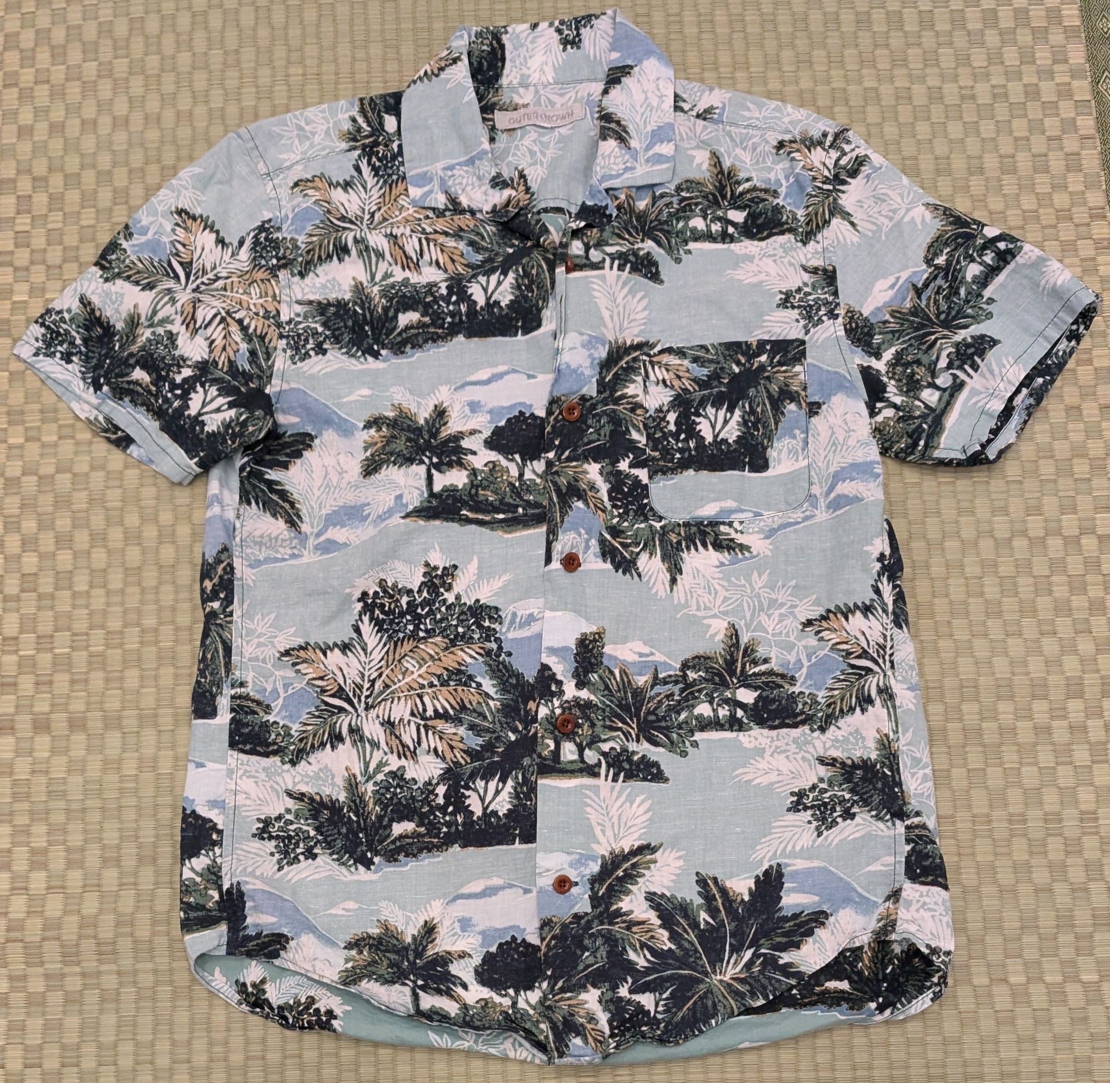Outerknown Outerknown BBQ Cotton Hemp Palm Hawaiian Shirt Size US S / EU 44-46 / 1 - 1 Thumbnail