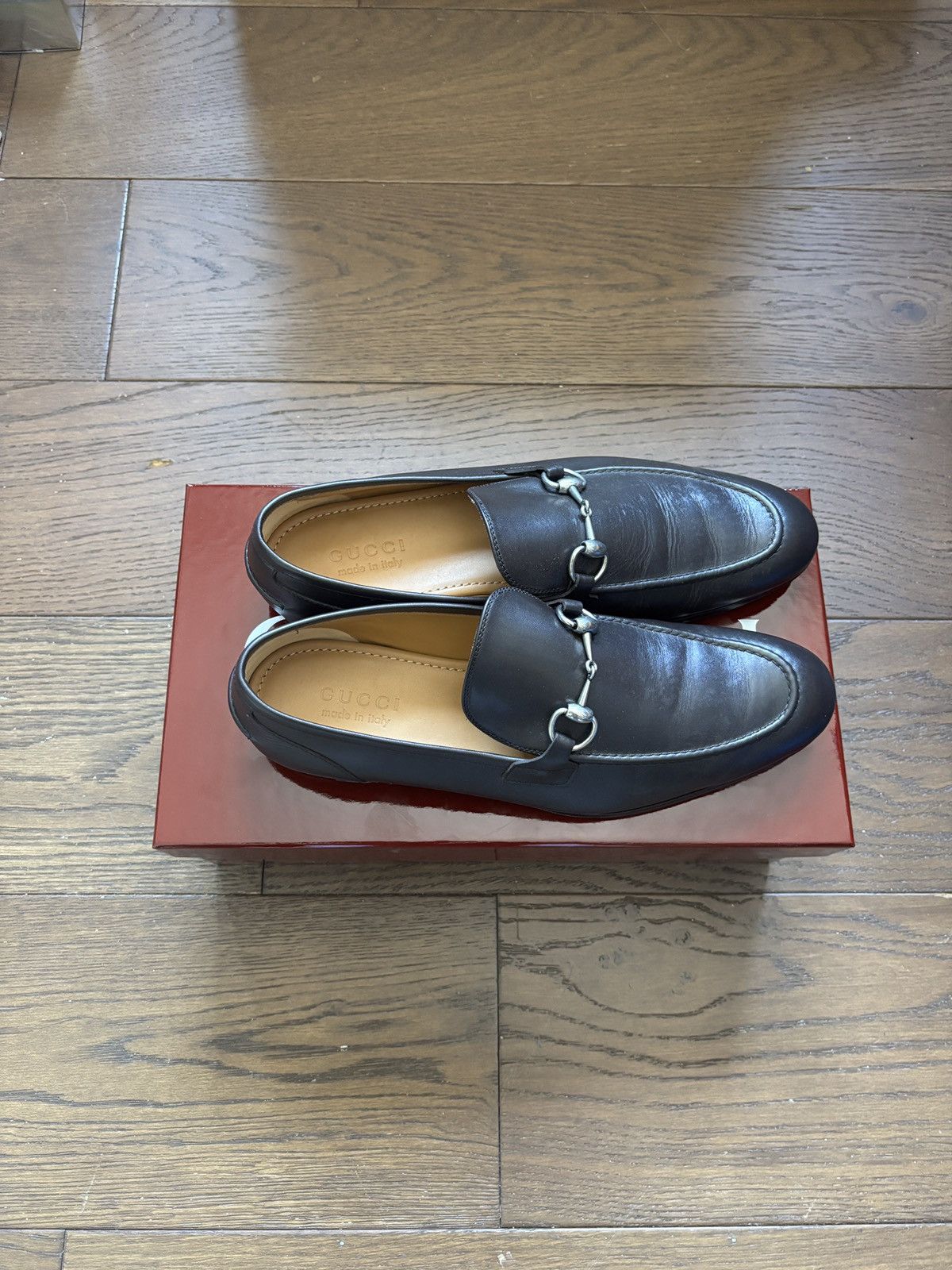 Gucci Dark Brown Leather Gucci Loafers with Silver Detail Size US 10 / EU 43 - 2 Thumbnail