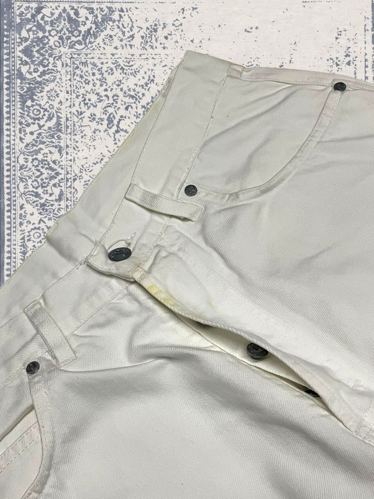Celine Vintage Og 1990s Designer Celine Paris Baggy White Denim Size US 28 / EU 44 - 8 Thumbnail