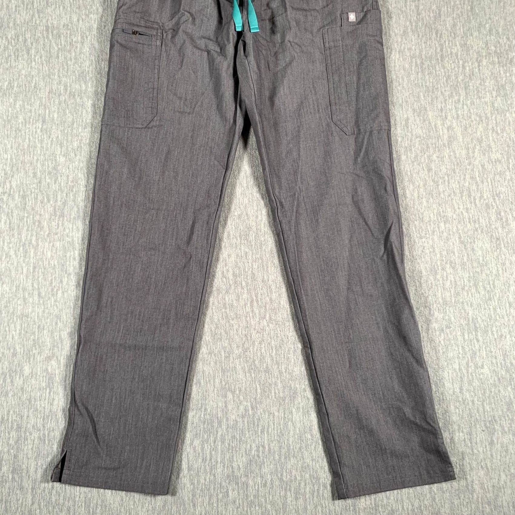 Vintage FIGS Scrub Pants Womens XS Gray Technical Collection Drawstring Cargo Pockets Size 26" / US 2 / IT 38 - 3 Thumbnail