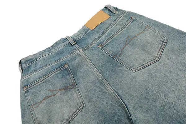 VIBE Men's loose punk split gradient distressed washed jeans Size US 32 / EU 48 - 6 Thumbnail