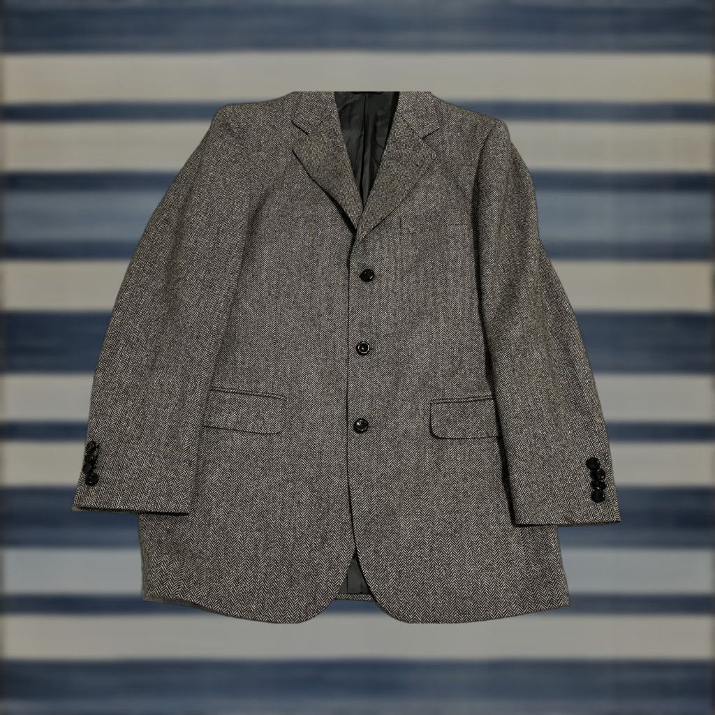 Brooks Brothers Brooks Brothers 1818 Madison Lambswool Gray Jacket Blazer Sport Coat Mens 40L Blazer, Wool, 3 Button, Herringbone, Long, Gray, 40, Mens Size 40R - 1 Thumbnail