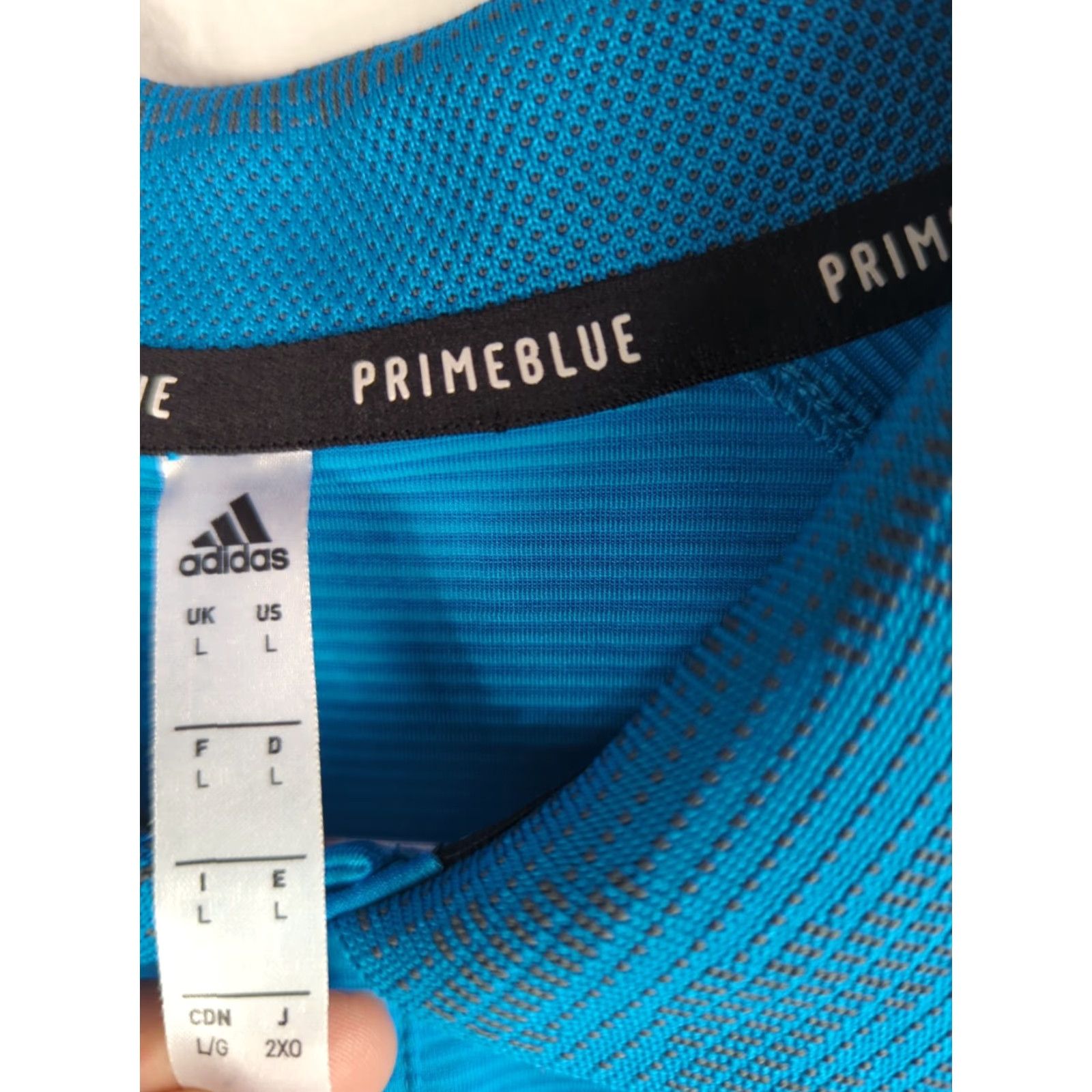 Adidas adidas golf shirt PrimeBlue Mens size Large striped polo blue short sleeve shirts polo shirts golf Size US L / EU 52-54 / 3 - 4 Thumbnail