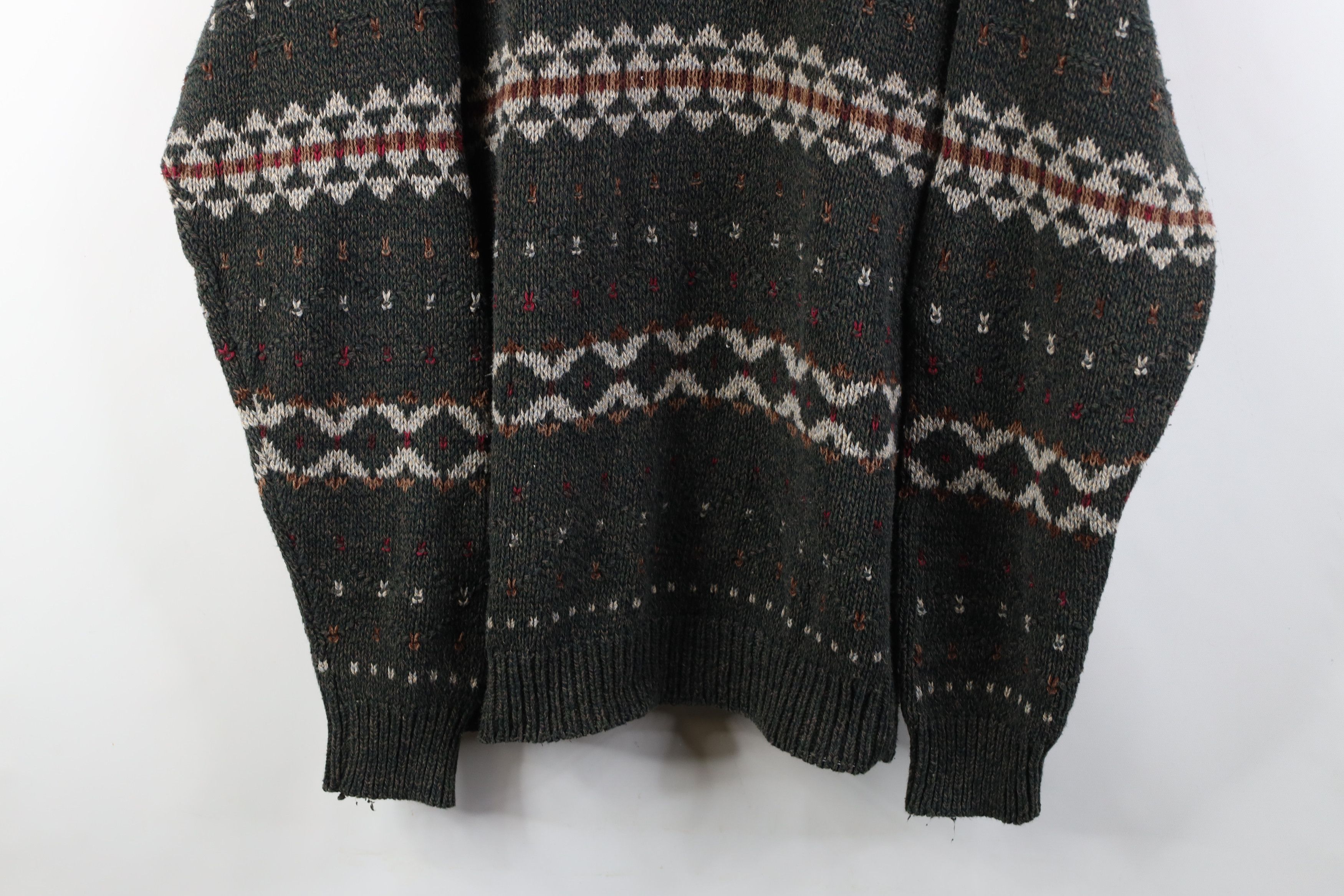 Vintage Vintage 90s Streetwear Fair Isle Knit Crewneck Sweater USA Size L / US 10 / IT 46 - 3 Thumbnail