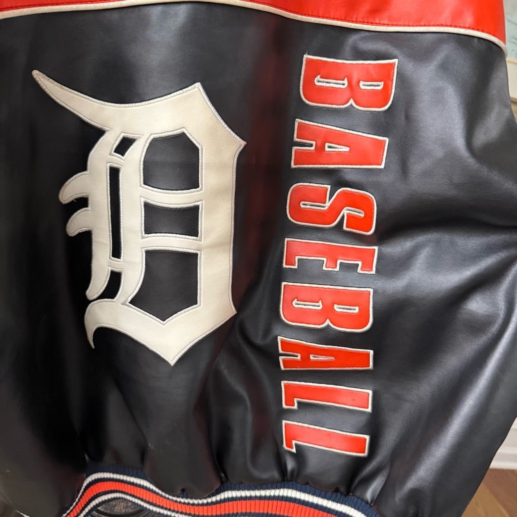 MLB Vintage 90s Official MLB Detroit Tigers Baseball Faux Leathe Size US XL / EU 56 / 4 - 6 Thumbnail