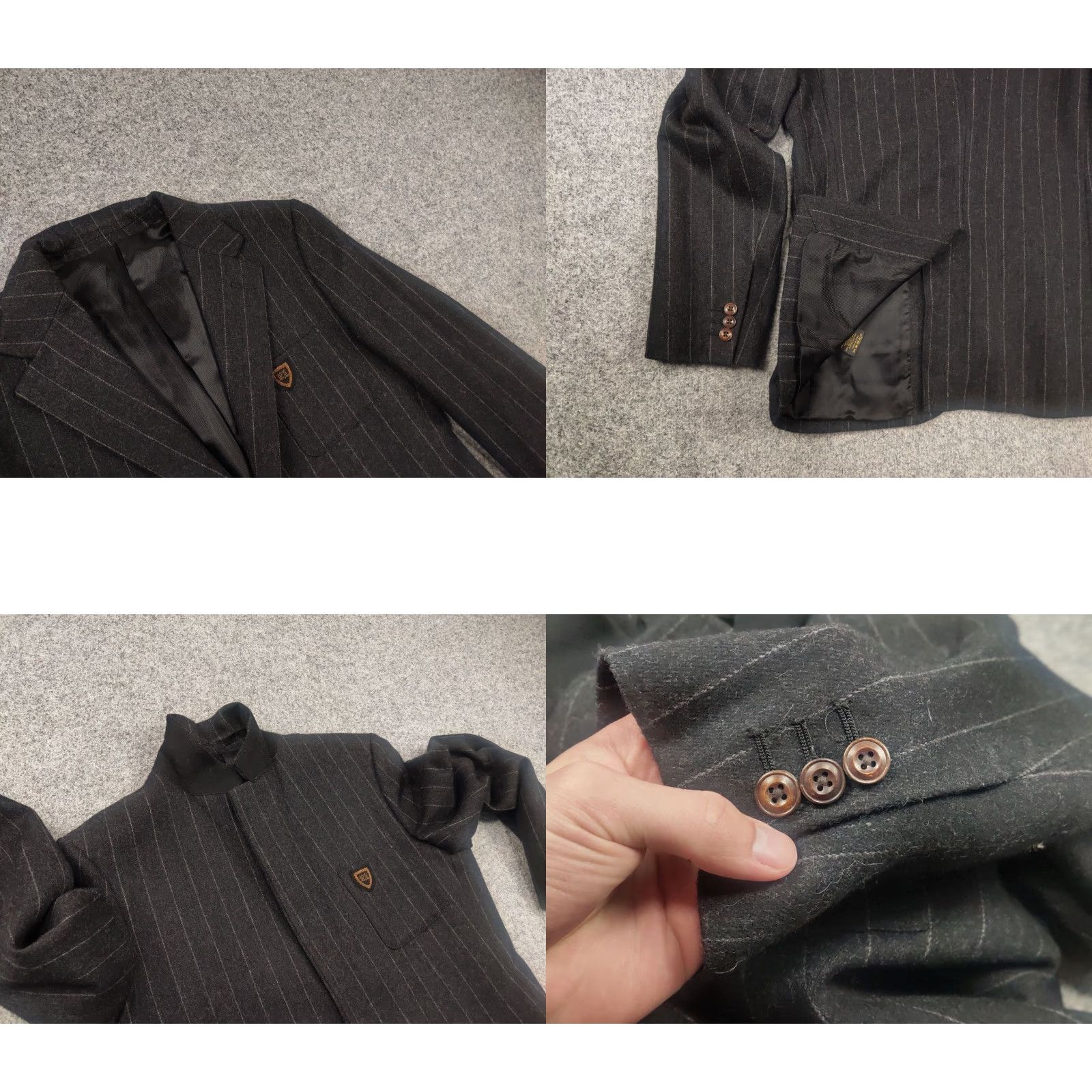 Polo Ralph Lauren VINTAGE Polo Ralph Lauren Black Wool Blend Pin Stripe Sports Blazer Jacket Men M Wool Blazer Black Stripe Vintage RRL Size US M / EU 48-50 / 2 - 8 Thumbnail