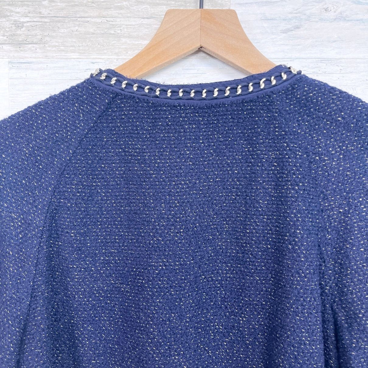 Other St John Couture Tweed Chain Evening Jacket Blue Metallic 10 Size L / US 10 / IT 46 - 6 Thumbnail