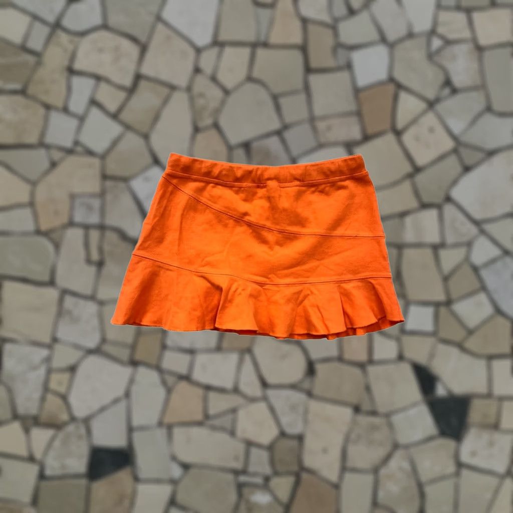 Energie Energie Womens Skirt Small Orange Ruffled Hem Mini #8214 Size 28" / US 6 / IT 42 - 1 Thumbnail