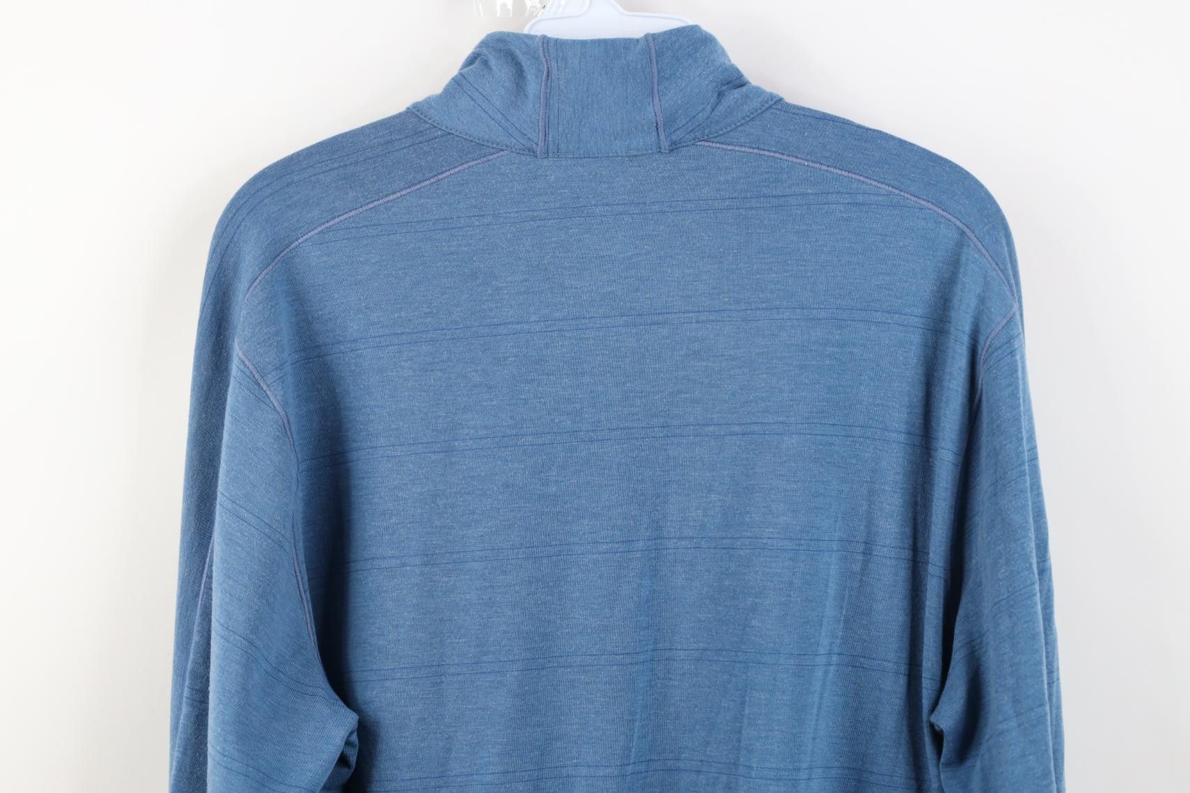 Prana prAna Breathe Striped Knit 1/4 Zip Pullover Jacket Top Blue Size US M / EU 48-50 / 2 - 12 Thumbnail