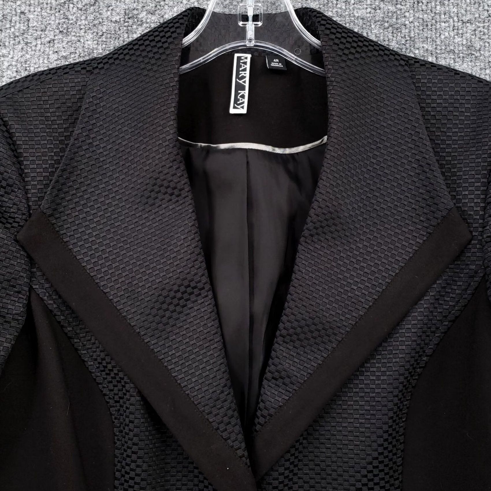 Vintage Mary Kay Women 4 Black Blazer Collared Fitted Long Sleeve Business Formal Jacket Size S / US 4 / IT 40 - 4 Thumbnail