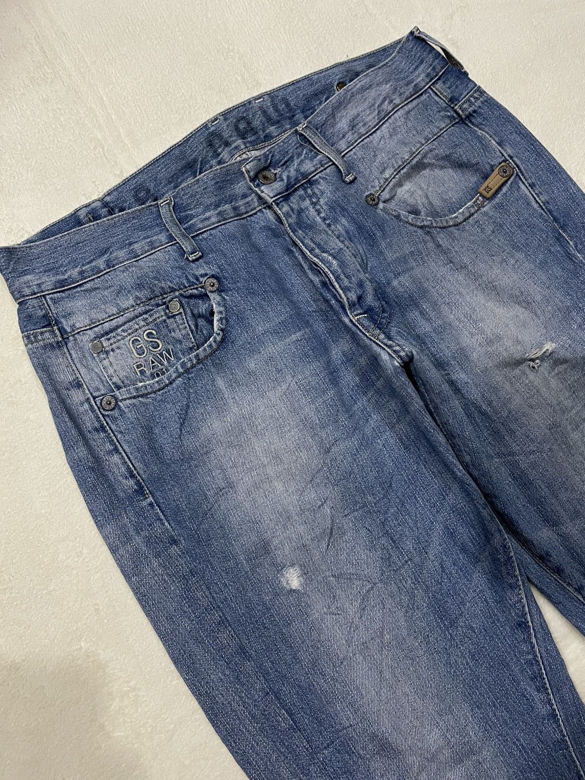 G-Star Vintage G-STAR RAW Skinny Mudwash Distress Ripped Denim Jean Size US 35 - 6 Thumbnail