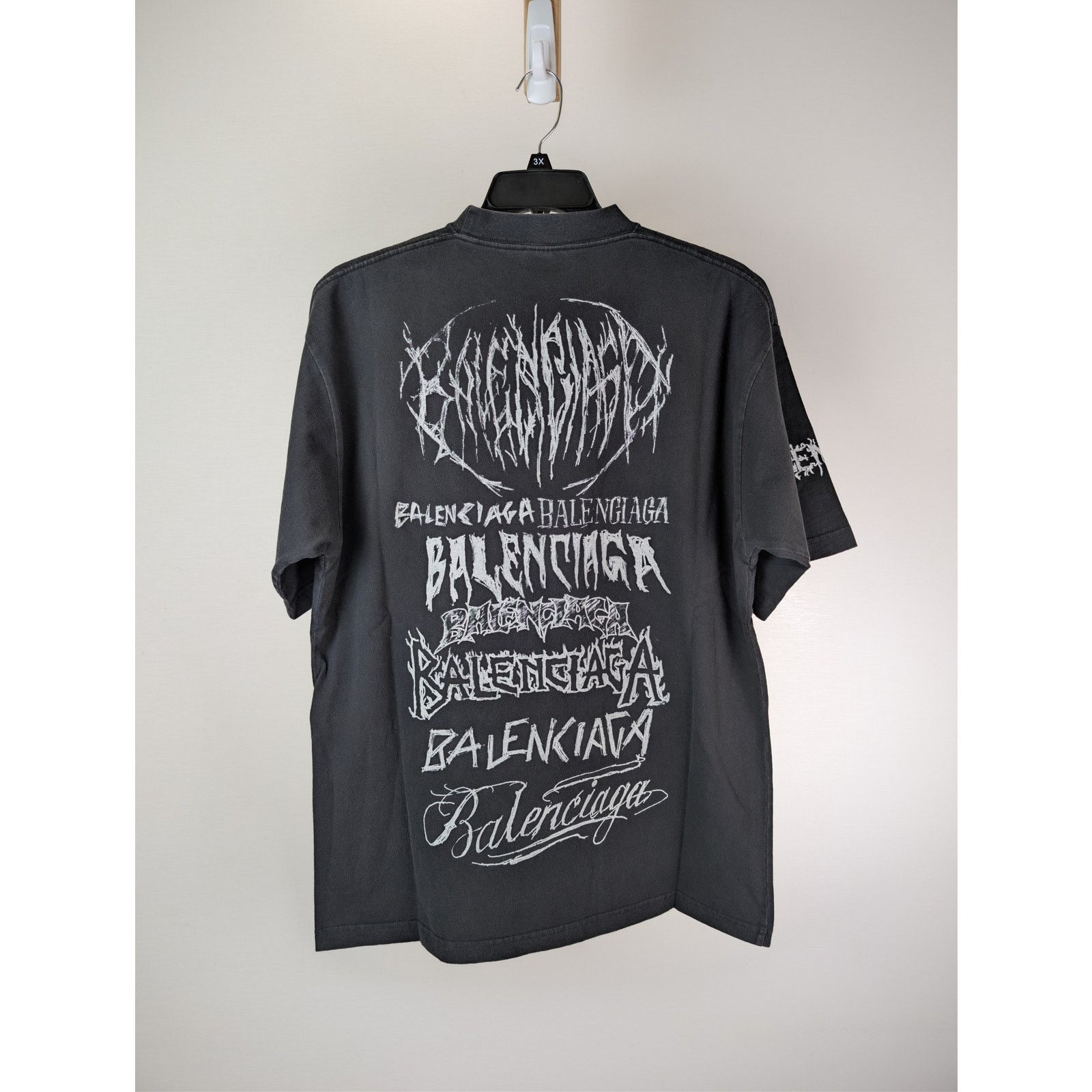 Balenciaga o1rshd1 Heavy Graphic Print DIY Metal Logo T-shirt in Black Size US M / EU 48-50 / 2 - 10 Thumbnail