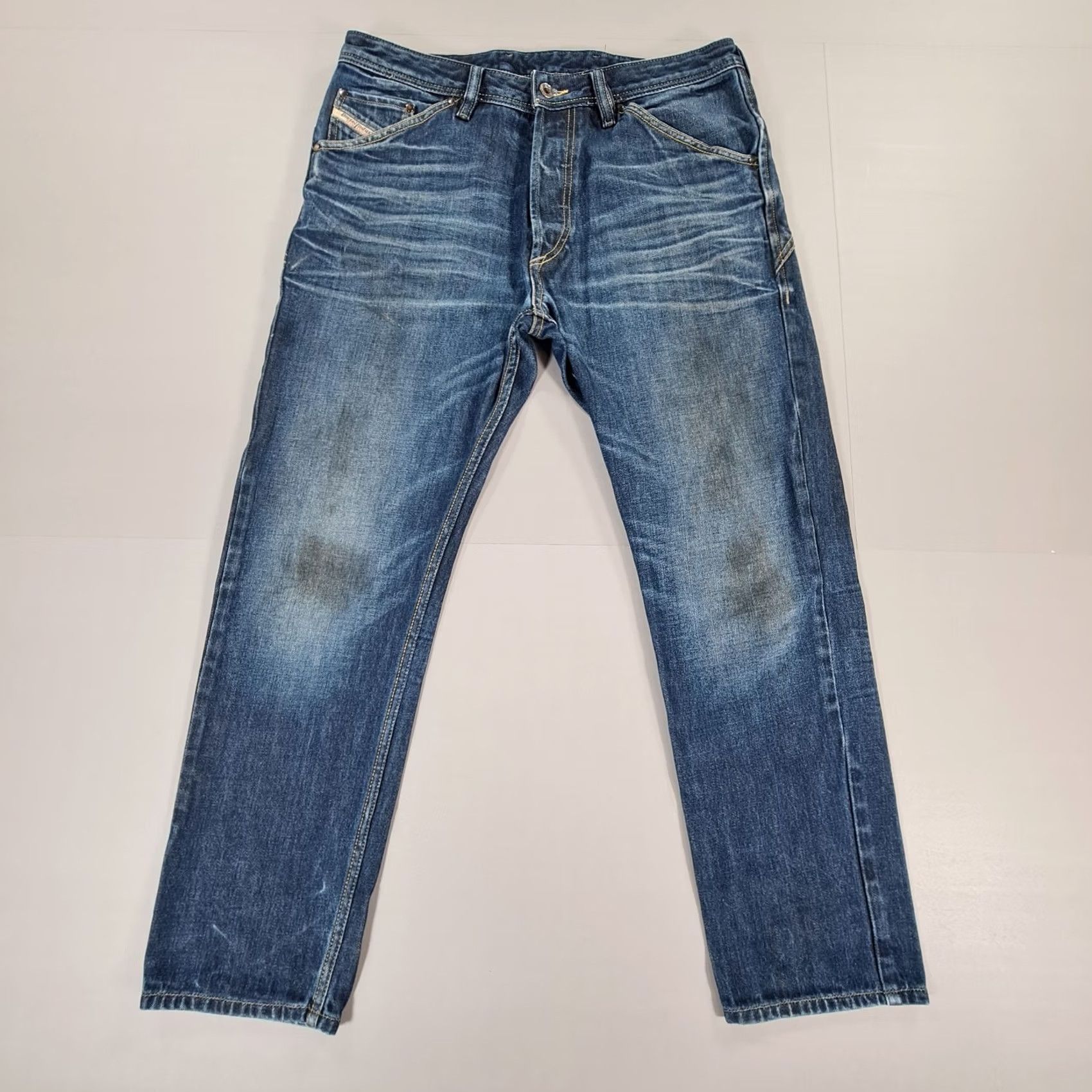 Diesel Diesel Jeans Blue W32 L28 Jodar Carrot Fit Cinch Back 0073N Jeans Mens Regular 32in 28in Cotton Denim Button Fly 5-Pocket Vintage No Size US 32 / EU 48 - 2 Thumbnail