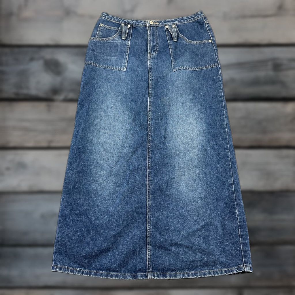 Vintage VINTAGE No Boundaries Skirt Womens 11 Blue Maxi Denim Long Dark Wash Pencil Y2K Womens Boys Girls Mens Size 32" / US 10 / IT 46 - 1 Thumbnail
