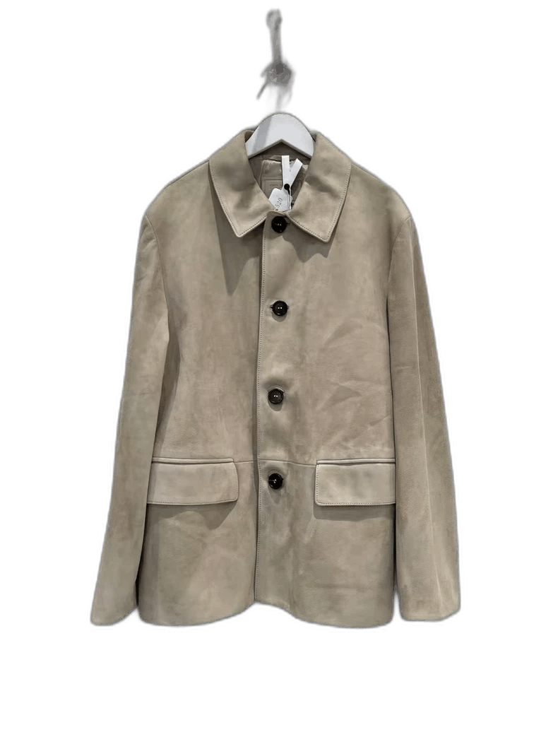Prada Prada Khaki Leather Jacket Coat Size US L / EU 52-54 / 3 - 1 Thumbnail