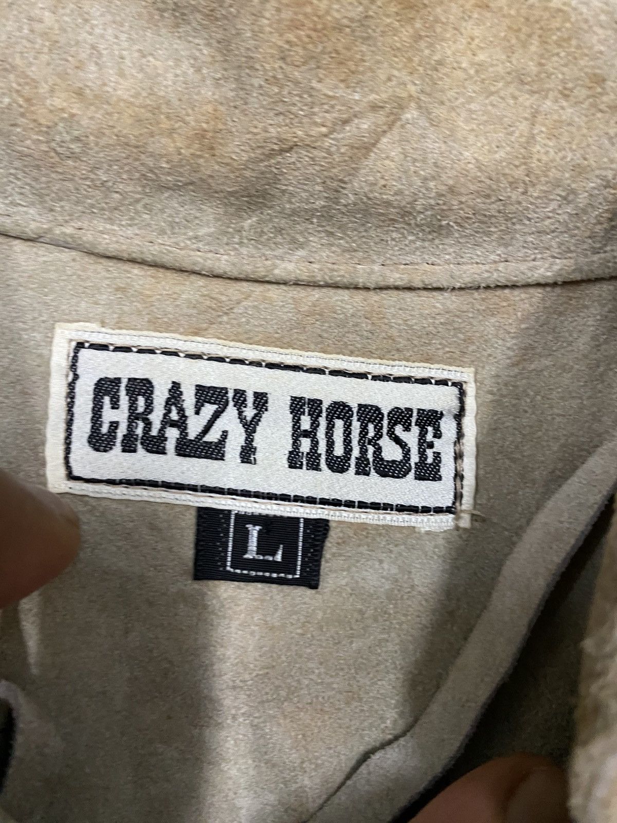 Vintage Vintage CRAZY HORSE Suede Lace-Up Jacket Cowhide Leather Size US L / EU 52-54 / 3 - 9 Thumbnail