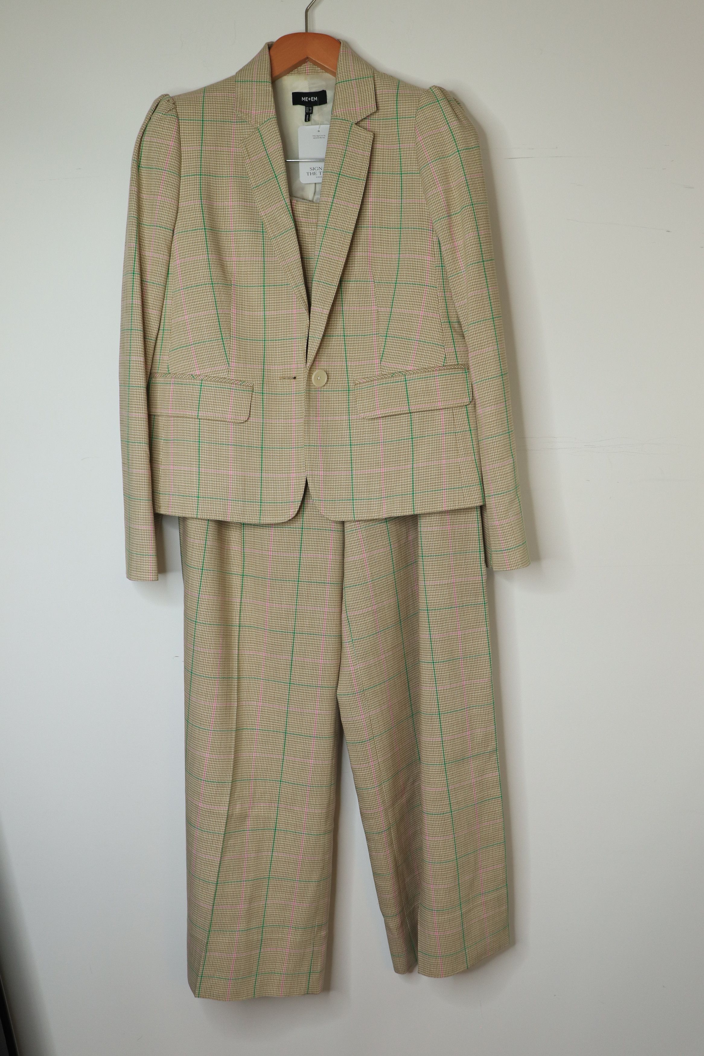Other Beige houndstooth blazer and trousers set - UK 10 Size 28" / US 6 / IT 42 - 1 Thumbnail