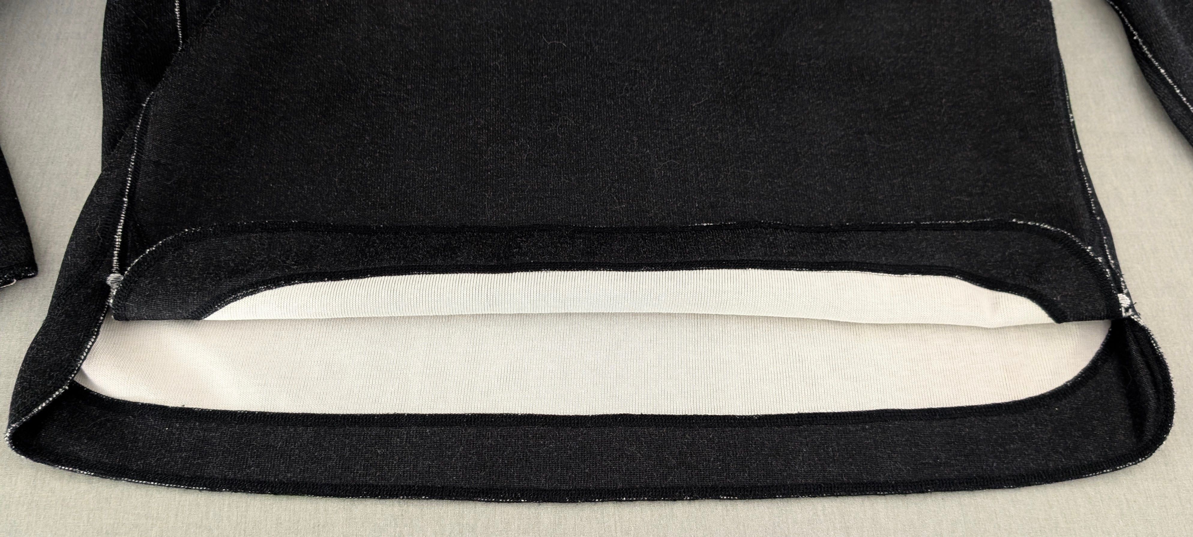 Issey Miyake Issey Miyake Men Gray/Wht Raw Edge Detail L/S T-Sirt Size 4 Size US L / EU 52-54 / 3 - 6 Thumbnail