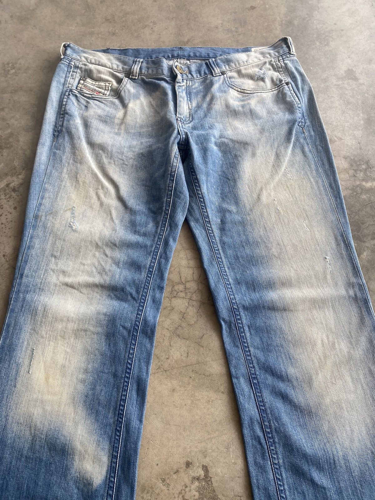 Diesel Flare Jeans Diesel Distressed Denim Low Rise Baggy Jeans Size US 35 - 11 Thumbnail