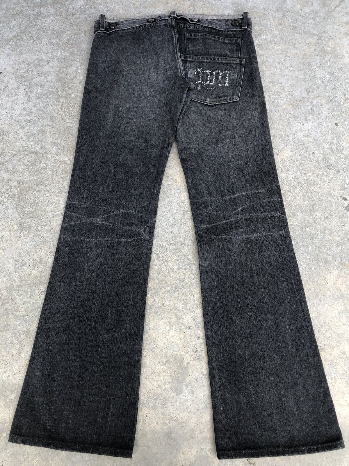 If Six Was Nine Japanese Platium Moussy Flared Jeans Distressee Jeans Size US 31 - 2 Thumbnail